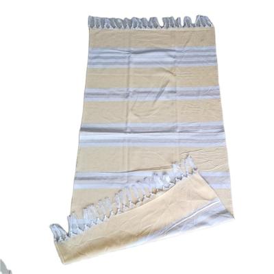 China Compressed Custom 100% Jacquard Jacquard Towel , Turkish Beach Peshtemal Fouta Towel for sale