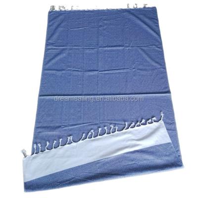 China Pestemal Two Color Strip Turkish Bath QUICK DRY High Quality Woven Towel With Tassel for sale