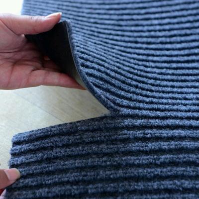 China Rib Anti Slip Scratch Polyester Floor Mat for sale