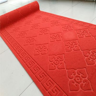 China Rib Customized Logo Velvet Embossed Hallway Lobby Runner Carpet for sale