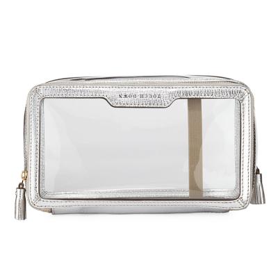 China Fashion Travel Transparent Cosmetic Bag Ladies PVC Easy Carry Portable Makeup Bag for sale