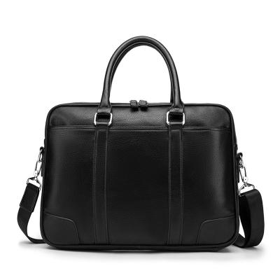 China New Design Water Resistant Vintage Office Laptop Bag Large Capacity PU Business Luxury Classic High Quality Black Leather Briefcase for sale