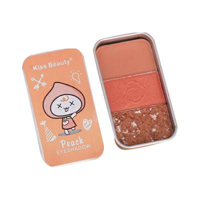 China Professional Custom Long Lasting Makeup Waterproof Glitter 3 Colors Makeup Eyeshadow Palette for sale