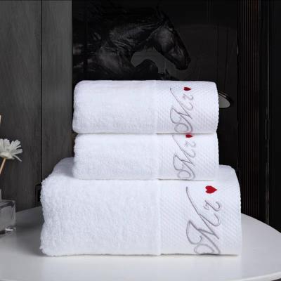 China Luxury Hypoallergenic Bath Towel Set Hotel Custom White Premium Towel Wrap Body Large Sheet Spa Embroidery Cotton Logo for sale