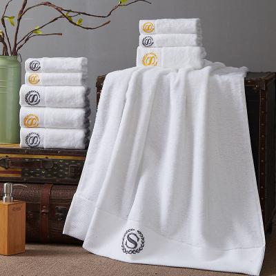 China Hypoallergenic All White Bathing Print Logo Luxury Hotel Bath Towel Quality Cotton Beauty Spa Towels Embroidery Sets For Bath for sale