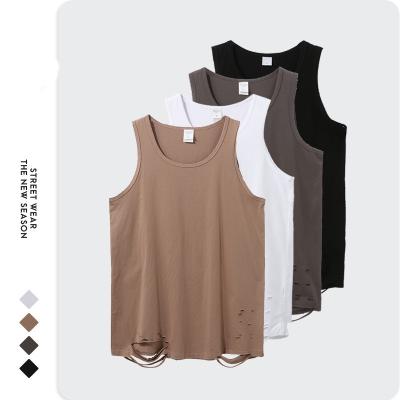 China High Street QUICK DRY Mens Basketball Tank Top Cotton Hole Oversized Loose Mens Sleeveless Tank Tops for sale