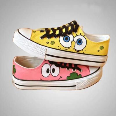 China Hand drawing photos hand vulcanization drawing customized shoes fashion sneaker 1 MOQ LOGO personal design noctilucence unique individual shoes for sale