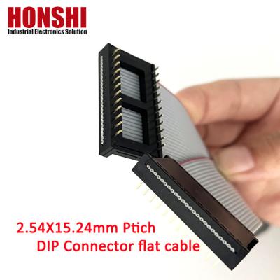 China IDC Male Connector 6 8 10 12 14 16 18 26 40 Pin 2.54mm Pitch Dip Flat Ribbon Cable for sale