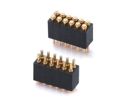 China 1.27mm H3.8mm Pogo Pin Connector Brass C6801 Material 12 Pin Connector with Precision for sale