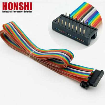 China DIP 2.54x7.62mm Flat Cable Electrical Wire To Board Connector Flat Wire Harness for sale