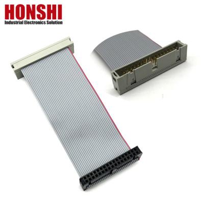 China 34 Pin Flat Cable UL2651 28awg 2.54mm ribbon cable IDC Socket To Box Header for sale