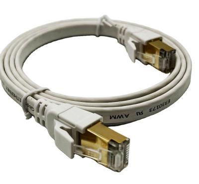 China Custom White 1m Cat8 Ethernet Cable For Network Connection Rj45 Connector Lan Cable for sale