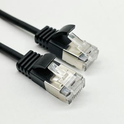 China 0.5m - 20m Black RJ45 Ethernet Cable Round Cat7 Patch Cable Customized for sale