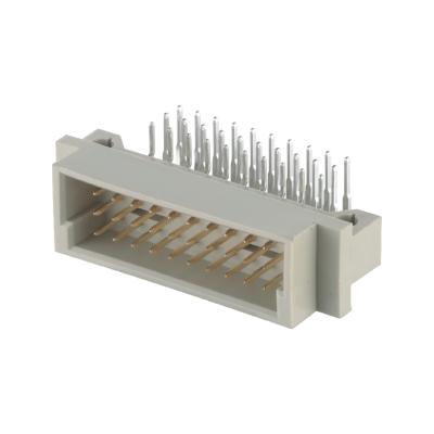 China Din 41612 30 Pin Right Angle Male Pins Connector Through Hole 3 Rows Vertical PCB for sale