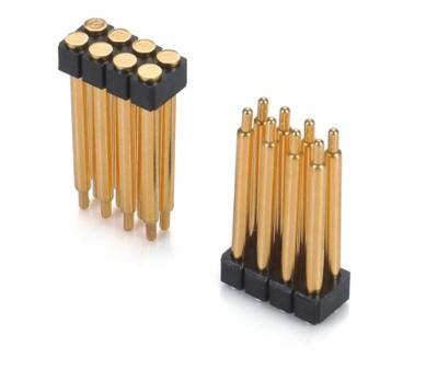 China 2.54mm 10 Pin Double Row Customize Pogo Pin Connector Gold Plated SMT for sale