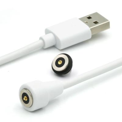 China 2 Pin Magnetic Pogo Pin Connector Cable To Usb Type A M White Cable for sale