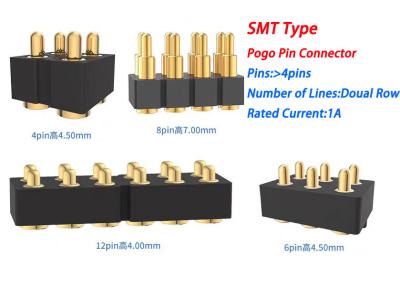 China 6pin Female Pogo Pin Connector And Spring Contact Connector For Smd Pcb Customizable for sale