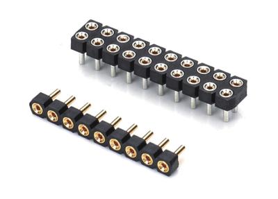 China 2.0mm Machined Round Female Pin Header Connector Dual Row PCB H2.8mm 7.4mm for sale