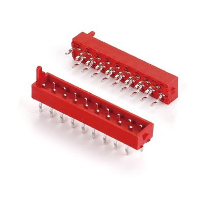 China 2.54mm Pitch IDC Plug PCB Connector Straight TYPE Micro Match Red Cable Male Connector for sale