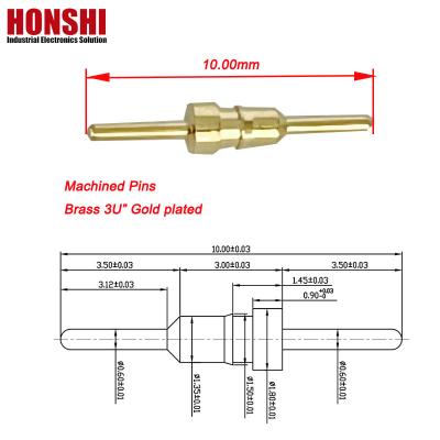 China CNC-bearbeitete Kontaktnadel Messing-Fitting Messing-Stecker-Pin elektrische Runde Nadel 10,0 mm zu verkaufen