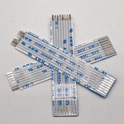 China UL20624 1.25mm 8Pin FFC Ribbon Cable 80C 60V 100mm Ribbon Flexible Flat Cable for sale