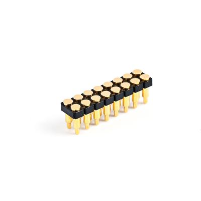 China 2.54mm 16P Pogo Pin Connector SMT Typ Goldplattiert Messing Frühling geladen Pogo Pins zu verkaufen