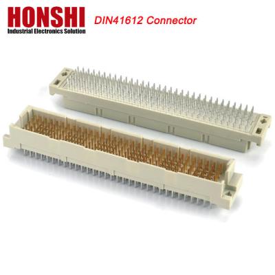 China DIN 41612 Four Row Inline 128 Pin DIN41612 Connector Brass PCB Current Application for sale