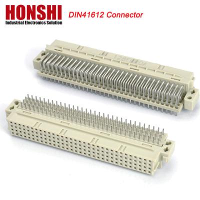 中国 右角PCB 128ピン DIN 41612 ユーロ 女性接続器 板ロック Pbt グレー 販売のため