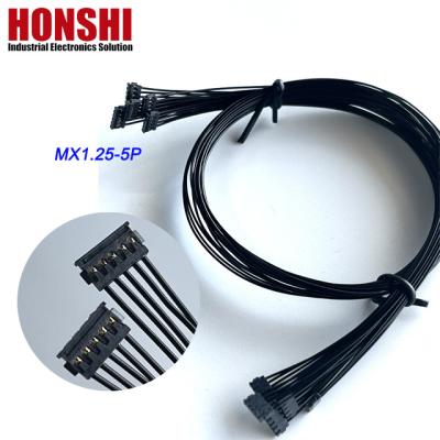 China Double Ended 5P MX1.2 Battery Cable MOLEX 78172 Terminal Wire Harness Assembly black for sale