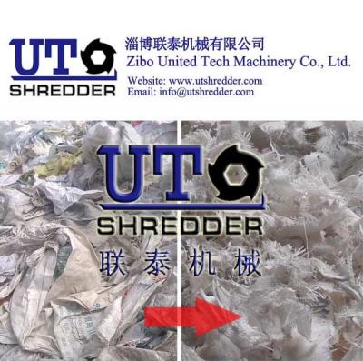 China plastic jumbo bag shredder, woevn bag, package bag shredder / crusher - double shaft shredder for sale