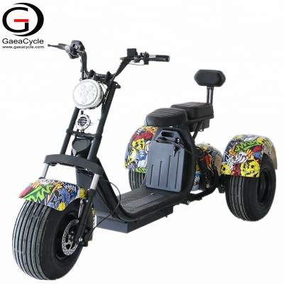 China Gaea cargo 3 wheels electric tricycles adult citycoco electric tricycle scooter 18*9.5 inch for sale