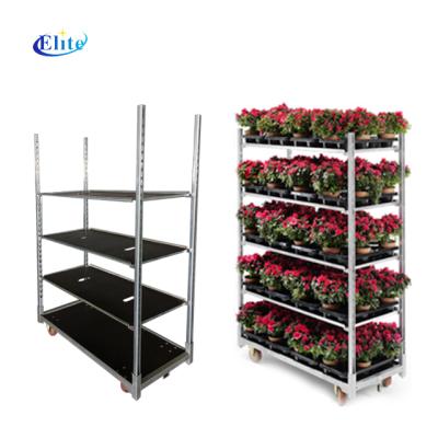 China Flower and Plant Storage Metal Pot Garden Display Cart for sale