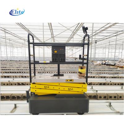 China Greenhouse Picking Greenhouse Pipe Rail Cart Electric Harvest Lift Cart for sale