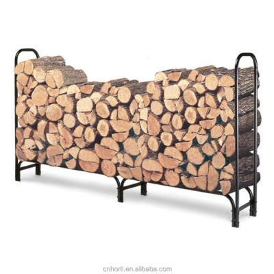 China Large Capacity Firewood Storage Outdoor Metal Firewood Rack Black for sale