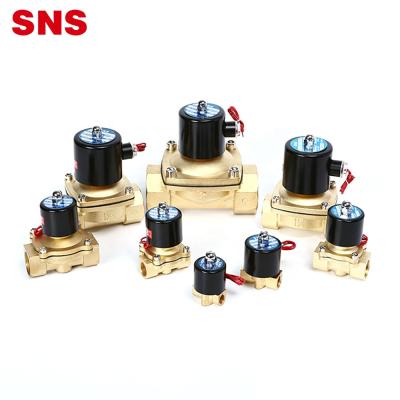 China SNS 2W General Series 220V 24V 12V Water Normally Closed Electric Brass Solenoid Valve With G/NPT Thread for sale