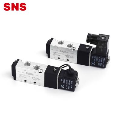 China SNS 4V110-06 General Pneumatic Left Single Coil Pilot Internal Type 5/2 Electric Solenoid Valve With Plug/Wire for sale