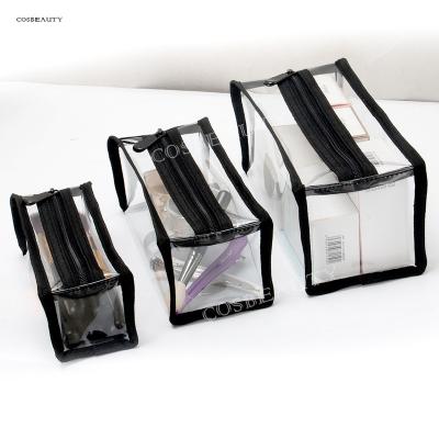 China New Fashion Style Portable Transparent Bag PVC Vinyl Travel Holographic Beauty Bag for sale