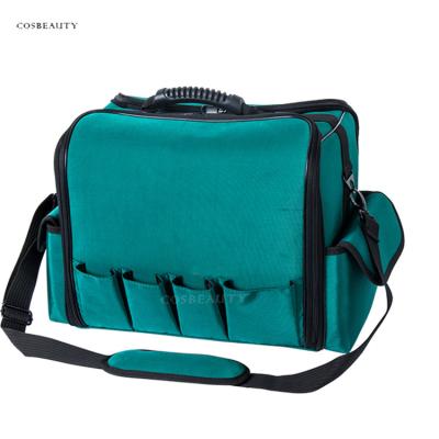 China Lady Fama Certificated Factory Green Color Nylon Custom Makeup Brushes Organizer Bag Inside EVA Tray for sale