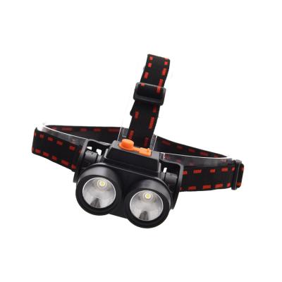 China Double light source design super bright double light source headlight new focusing led head light rechargeable led headlight for sale