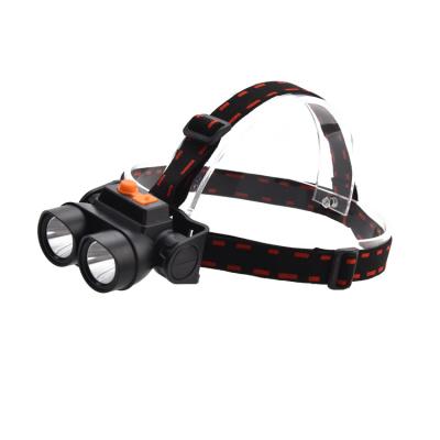 China Factory supply super bright double light source headlight double head focusing light led head lamp rechargeable for sale