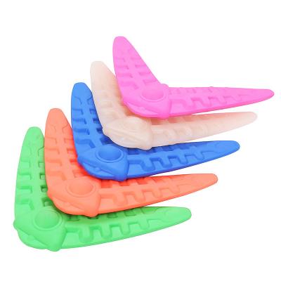 China Wholesale Hand Throwing Colorful/Funny/Dog Outdoor Boomerang Funny Sport Flying Silicone Dog Toy for sale