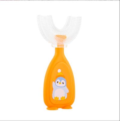 China Wholesale Antibacterial Baby Kids Cartoon Good Quality Food Grade U Shape Silicone Toothbrush for sale