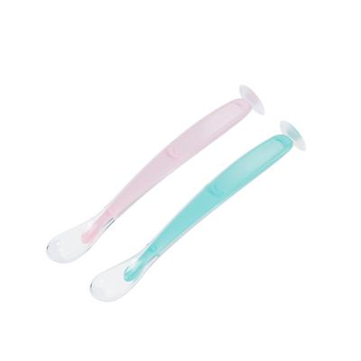 China Non-slip Design Special Widely Used Design Baby Food Grade Silicone Kids Dinner Dispensing Spoon for sale