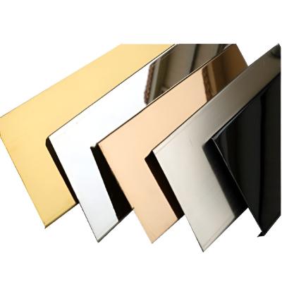 China Cars 1.0mm SS430 Thick 201 304 316 Decorative 304L 316L Metallic Color 8K Steel Plate Mirror Stainless Steel Sheet for sale