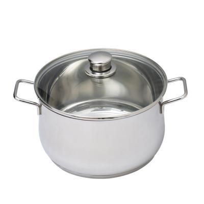 China OEM Stainless Steel Stock Pot Non-Stick Coating Stock Pot Cookware With Lid Stainless Steel Glass Stock Pot for sale