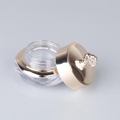 China Non Spill Luxury Cosmetic Plastic Cream Jar Gold Empty Cream Jar for sale