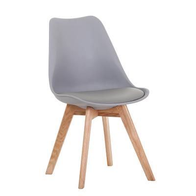 China Wholesale Modern Cushion Modern Nordic Black White Colorful Plastic Soft Chair Plastic Dining Chair Plastic Wooden Legs for sale