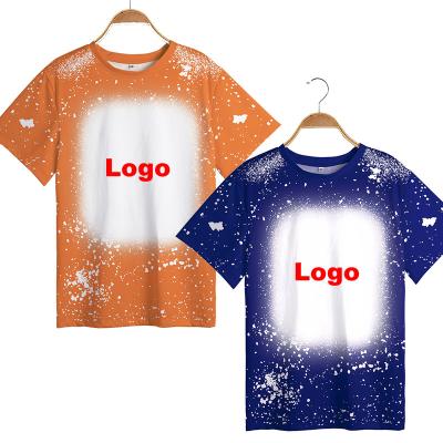 China Custom LOGO Small MOQ Family T-shirt Anti-wrinkle L2357 Baby T-shirt Polyester Short Sleeve Women's Loose Tie Dye Cotton Short Sleeve for sale