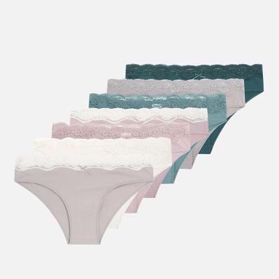 China Sustainable Comfortable Women's Cotton Female Underwear Panties Lace Up Sexy Underwear for sale