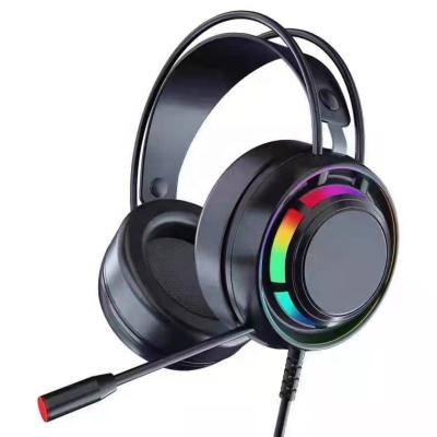 China Custom Earphone OEM Logo PS5 Gaming Headset With 3.5mm Jack Sound Stereo And RGB Light Up Wired Earbuds for sale